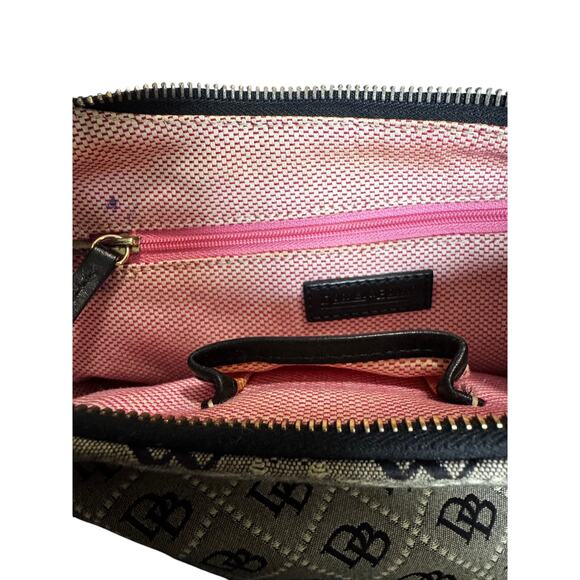 Dooney & Bourke Monogram Jacquard Hobo Shoulder Bag Black Trim Y2K - Picture 7 of 8